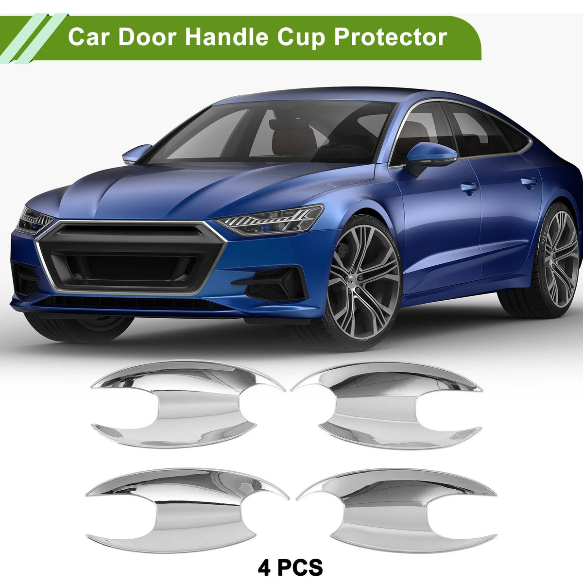 4 x Chrome Silver Tone Door Handle Cup Protectors for BMW X3 (2022-2023)