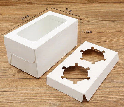 25pcs Cupcake Box Case with 2 Holes for Wedding Party Muffins