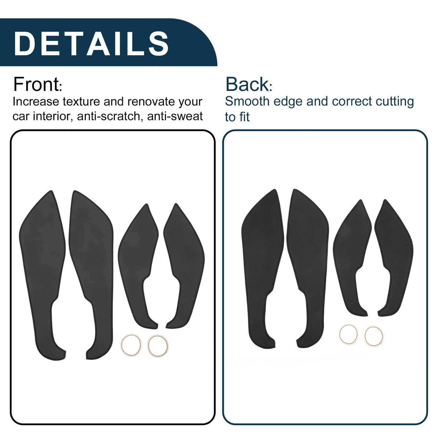 Car Door Anti Kick Pad Sticker Protector for Volvo S60 (2000-2020) Black