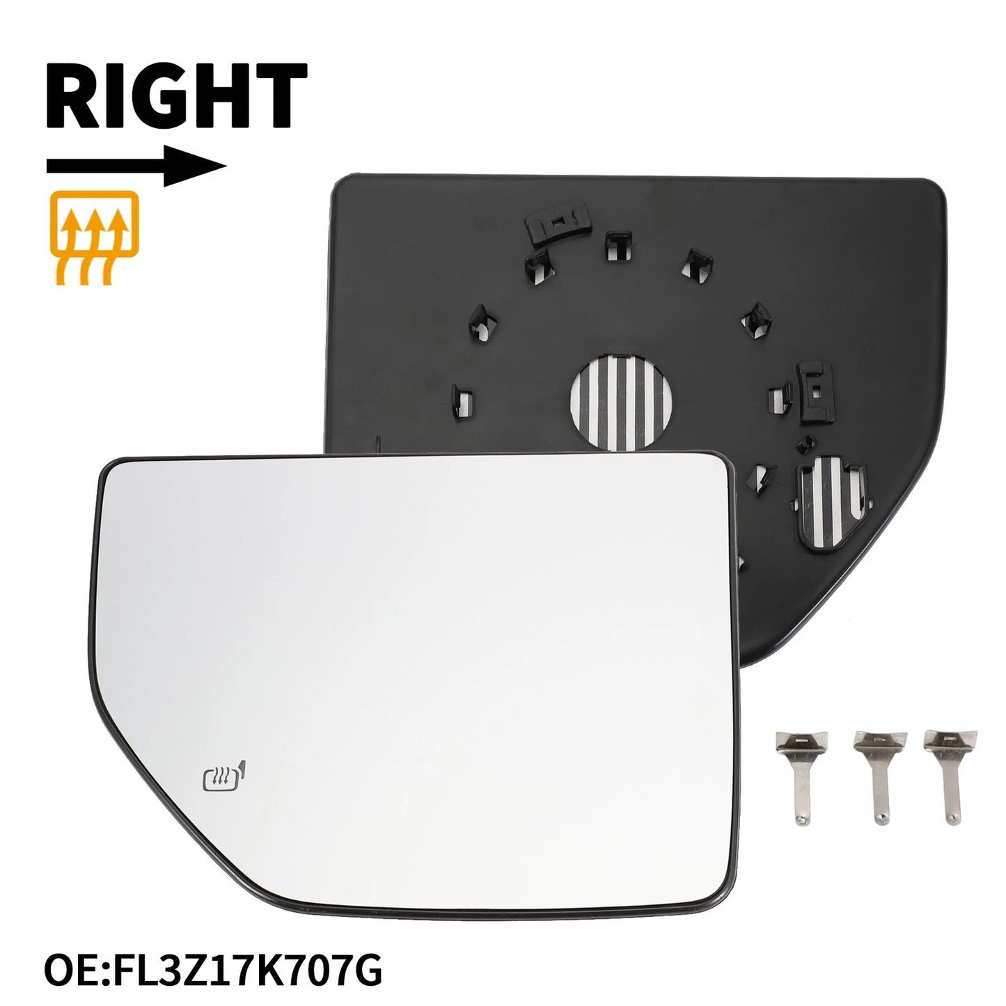 Heated Upper Right Mirror Glass for Ford F-250 F-350 (2011-2016)