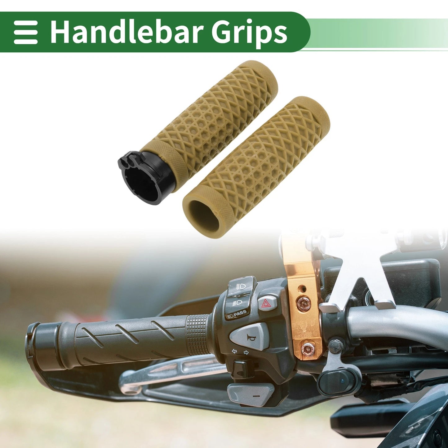 25mm Hand Grips Cover Kit TPU Yellow for Motorcycle