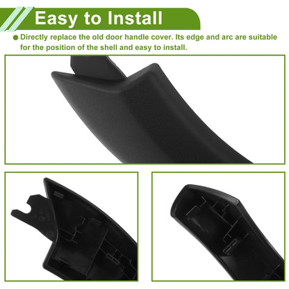 Door Panel Handle Pull Trim Cover for BMW X3 G01 2018-2021 (2 x Black)