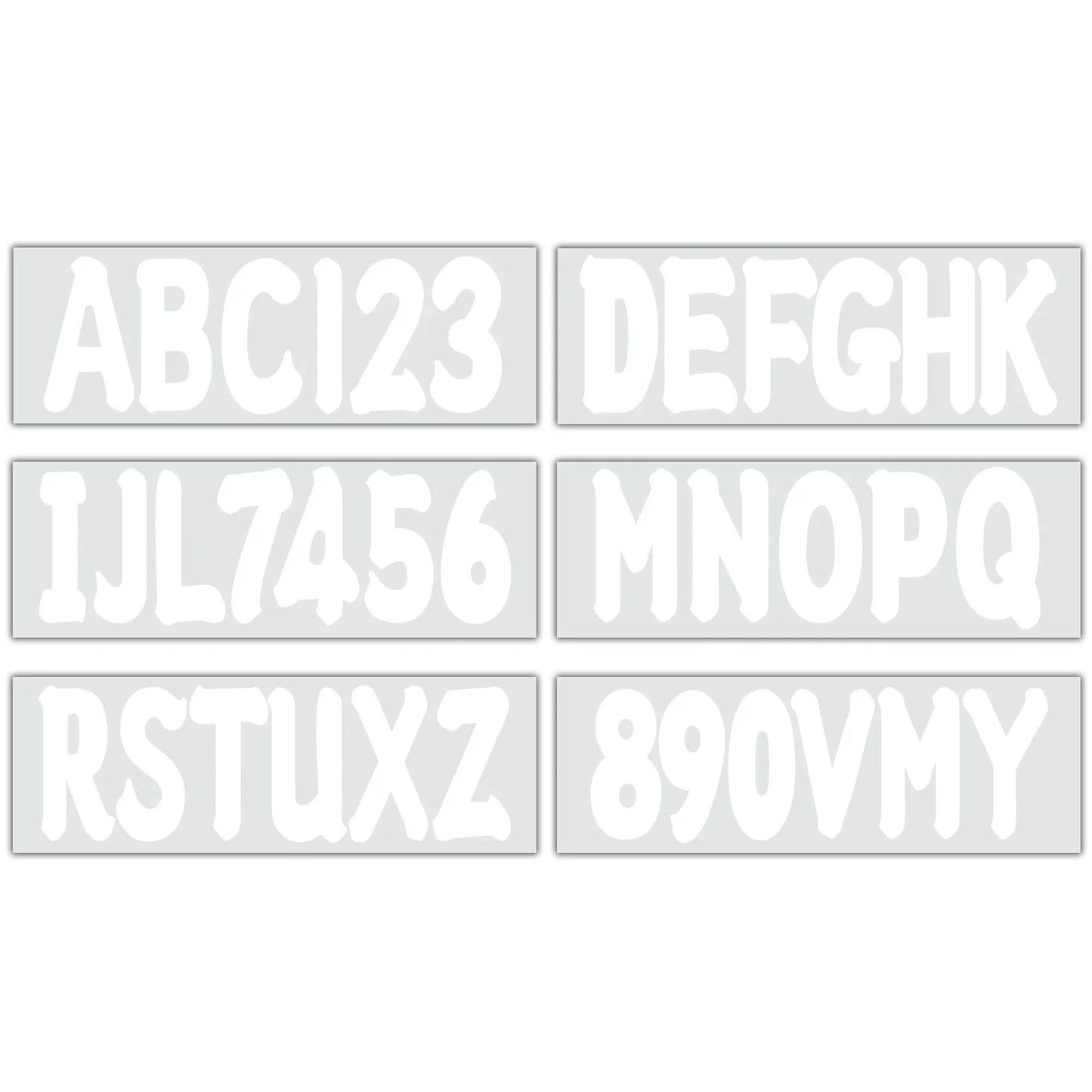 4 Sets Marine Boat White Sticker Decal A-Z Letters & 0-9 Numbers