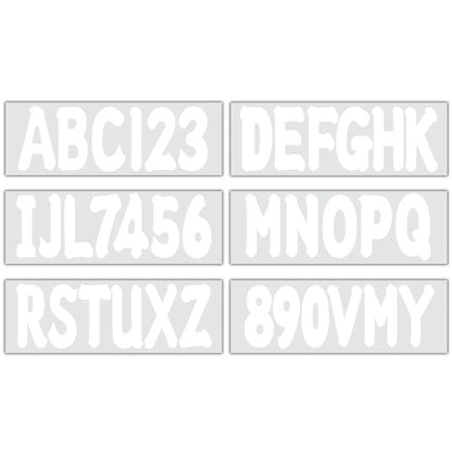 4 Sets Marine Boat White Sticker Decal A-Z Letters & 0-9 Numbers