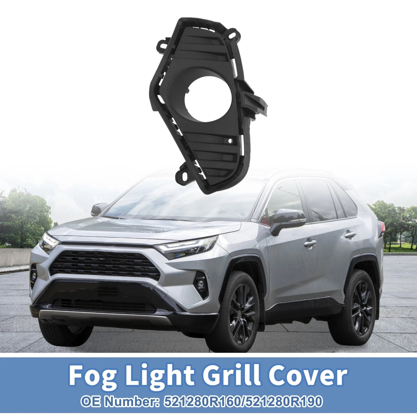 1 Pc / Front Left Fog Light Grill for Toyota RAV4 (2019–2023)