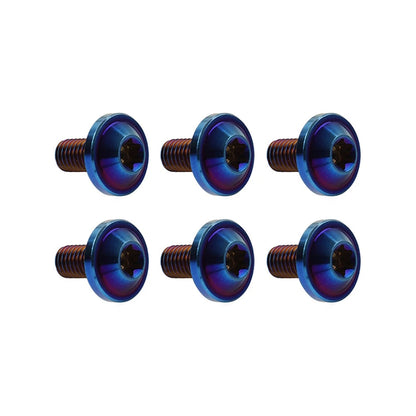 6 x M6x25mm Titanium Alloy Torx Head Bolts for Bike Motor - Blue