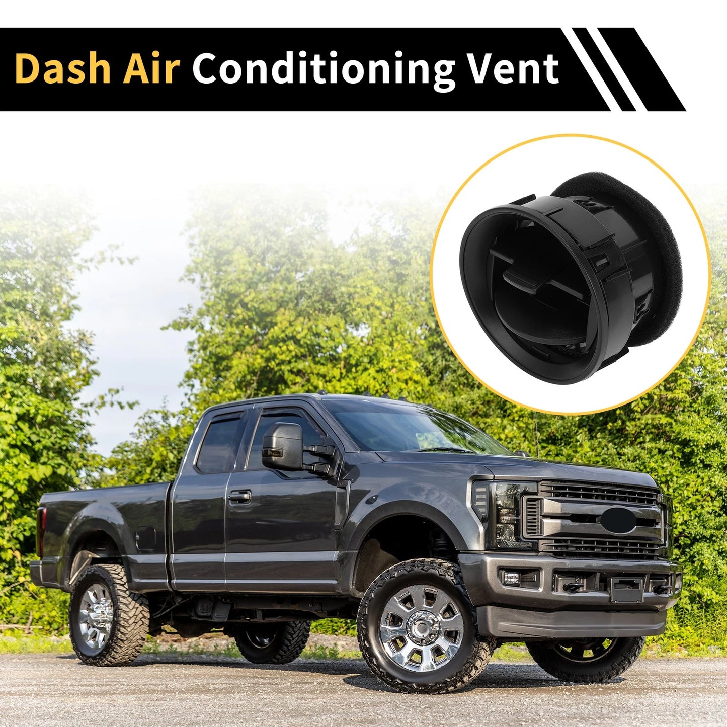 Dash AC Heater Air Vent for Ford F150 2009-2014 Center Outlet Black