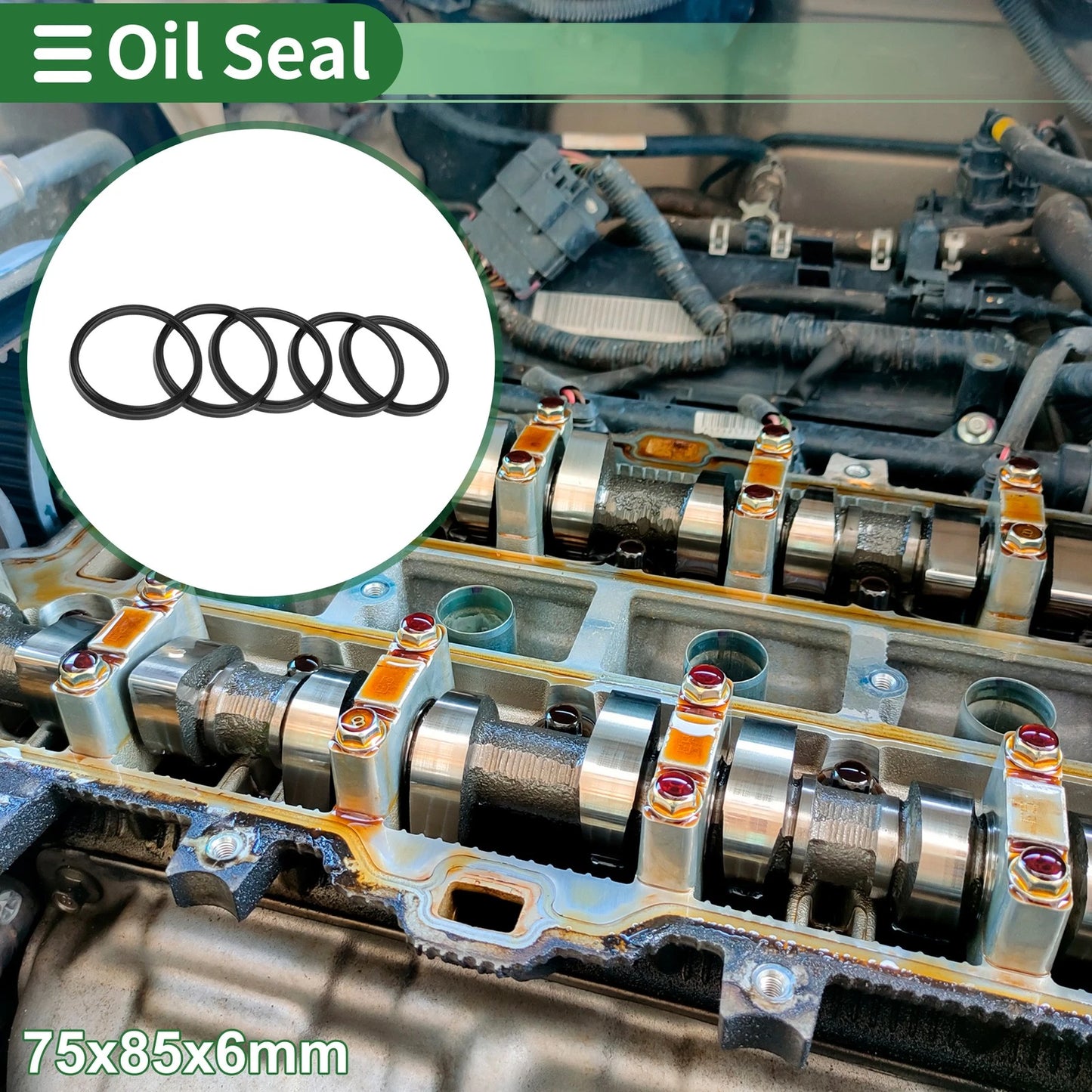 Oil Seal 75x85x6mm Black 5 Pcs Seal Ring Rotary Shaft Seal NBR Rubber