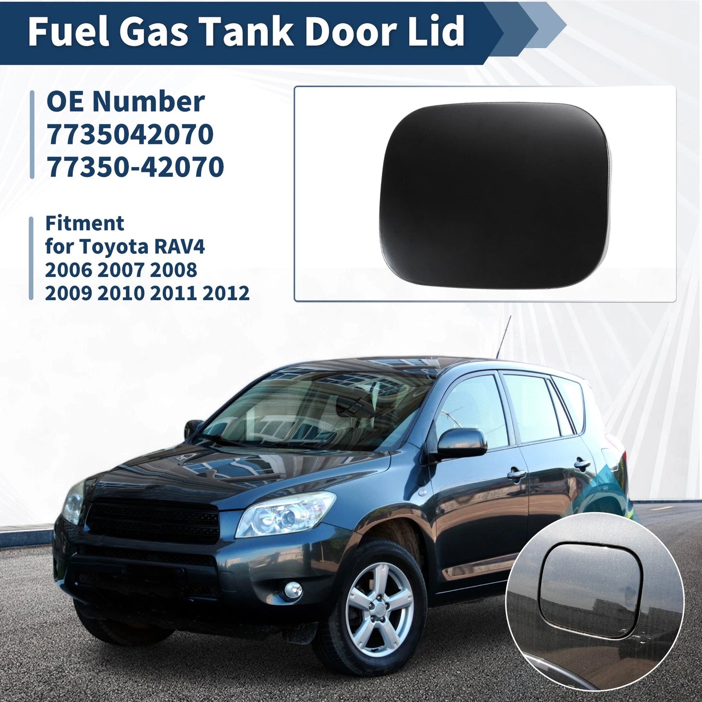 Fuel Tank Door Gas Fuel Filler Door Cap for Toyota RAV4 (2006-2012)