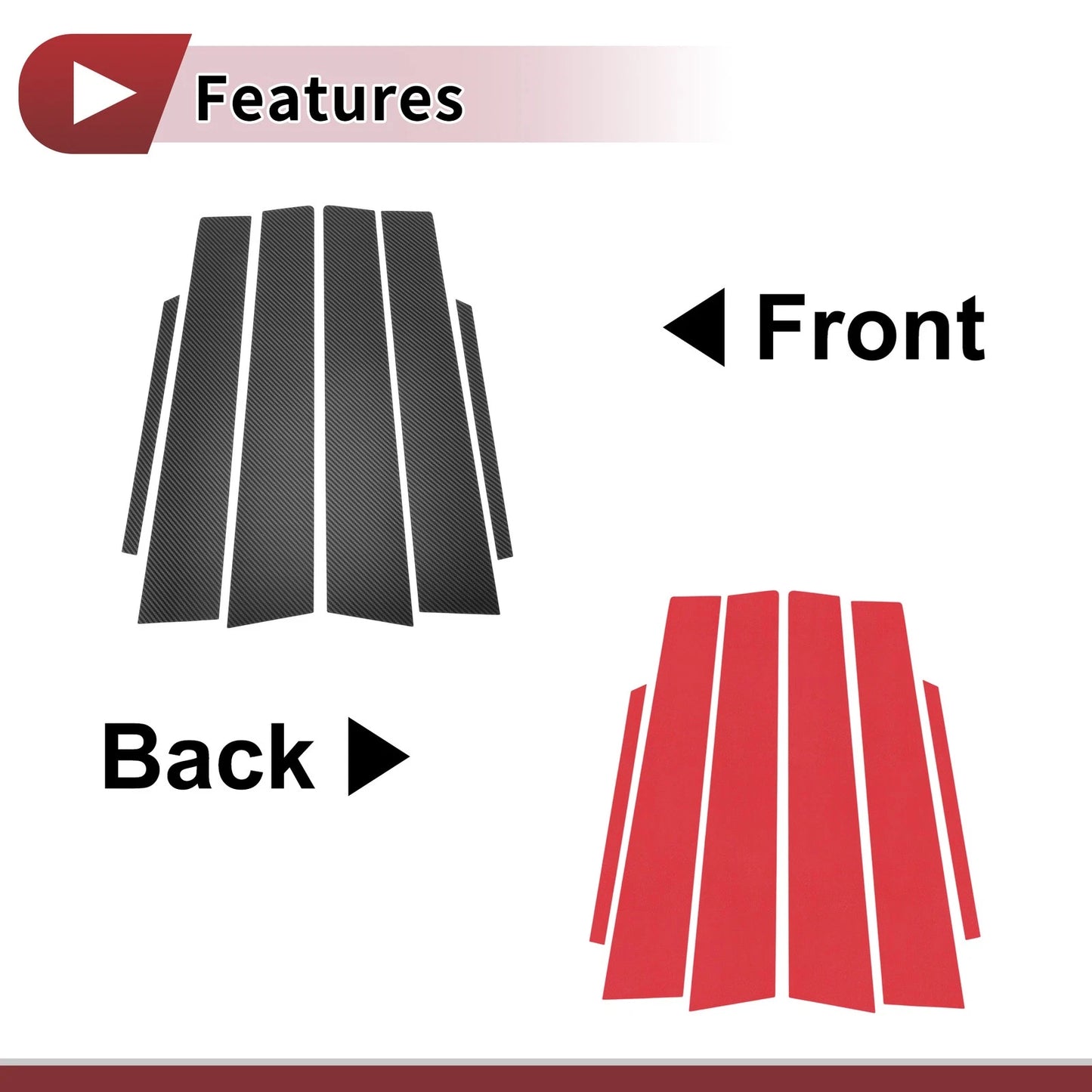 6 Pcs Carbon Fiber Door Pillar Trim for Toyota Corolla (2007-2013)