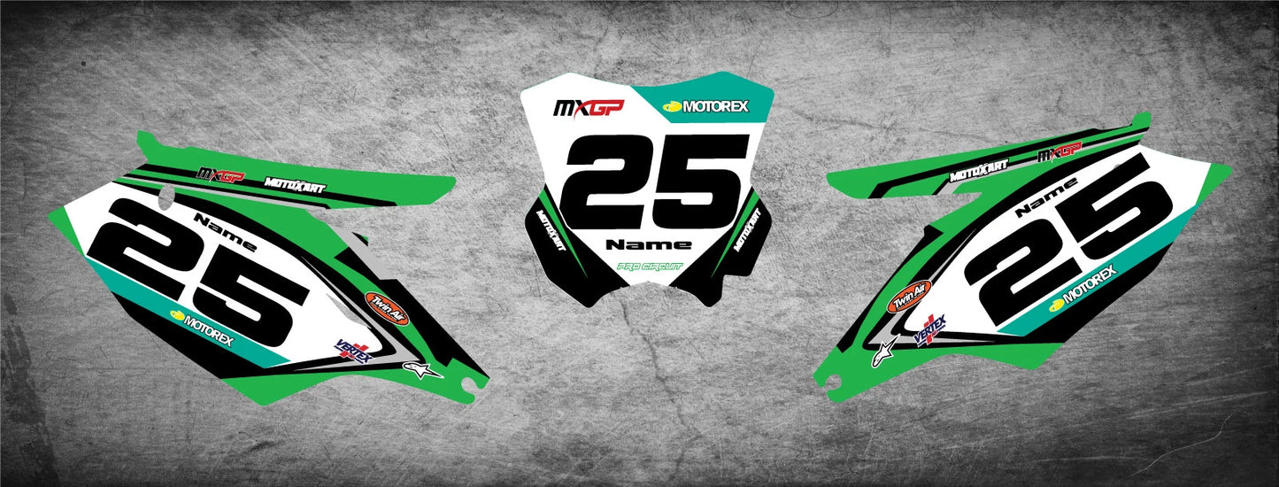 Custom Graphics Number Plates for Kawasaki KXF 450 (2016-2018)