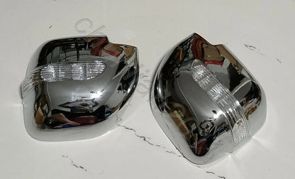 Chrome Side Mirror Cover Trim for Mitsubishi Montero 2001-2006 with LED Lights