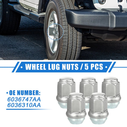 5 x Wheel Lug Nuts for Jeep Wrangler, Liberty & Dodge Challenger (2007-2023)