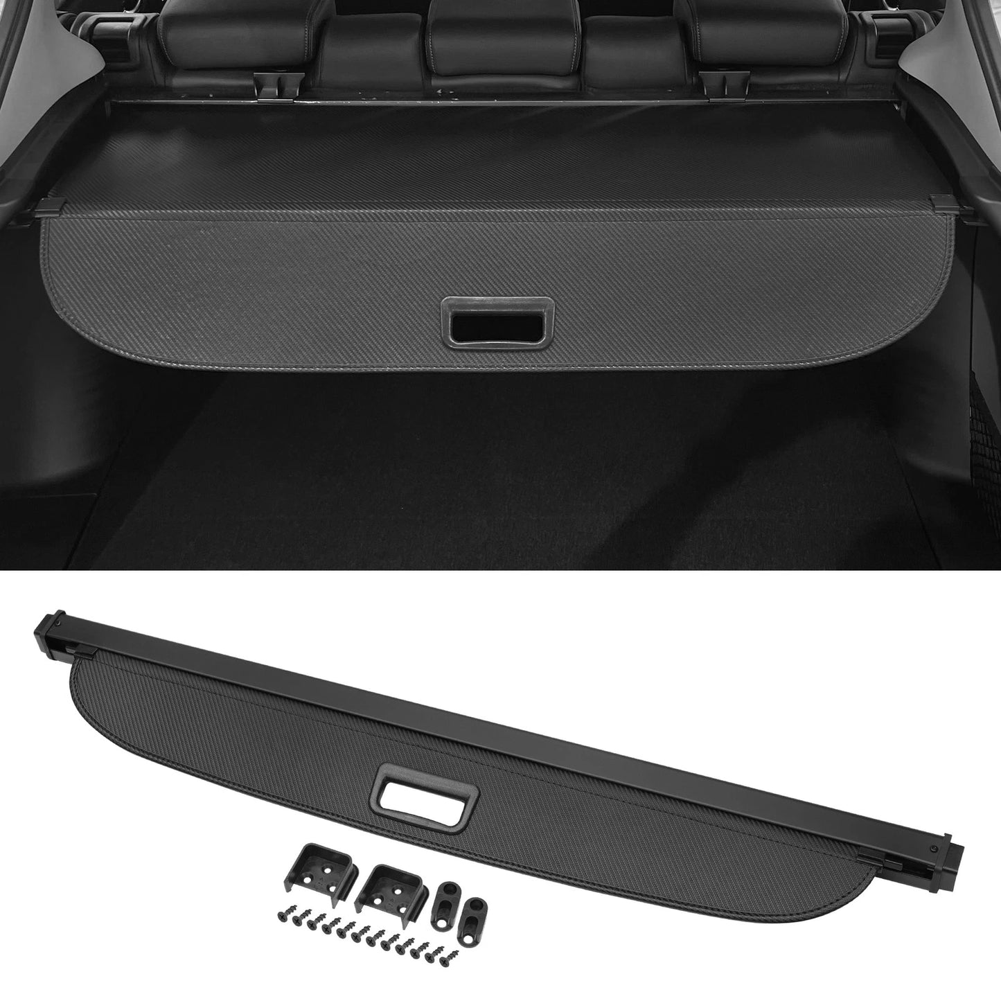 Trunk Retractable Cargo Cover for Jeep Renegade (2016-2021) Black Carbon Fiber