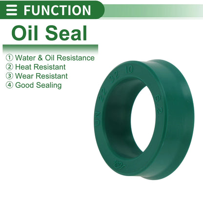 Oil Seal 22x32x10mm TPU Rotary Shaft Seal High Pressure Green 5 Pcs