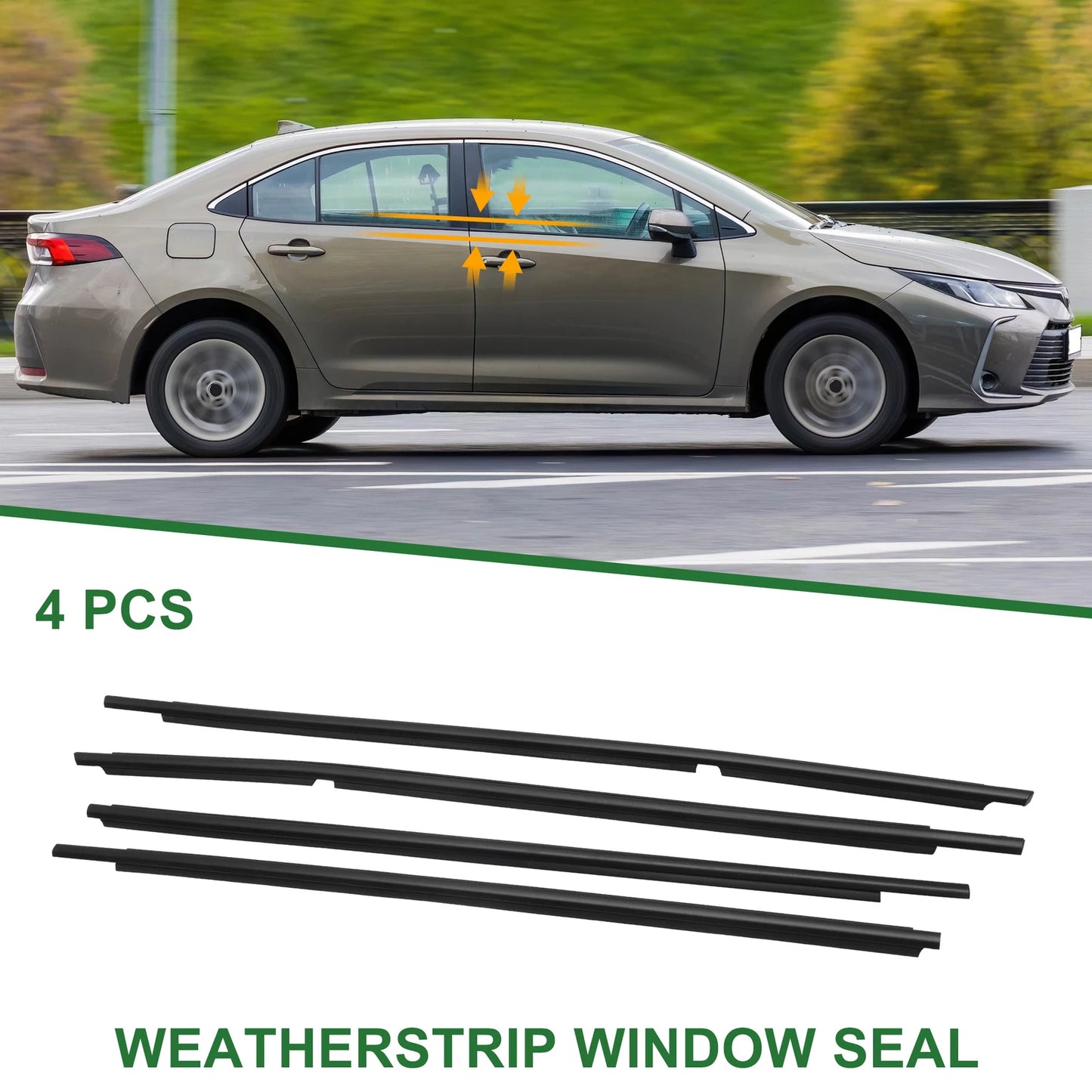 4pcs Weatherstrip Window Seal for Toyota