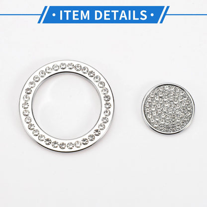Push Start Button Cover 4cm for Land Rover Silver Tone