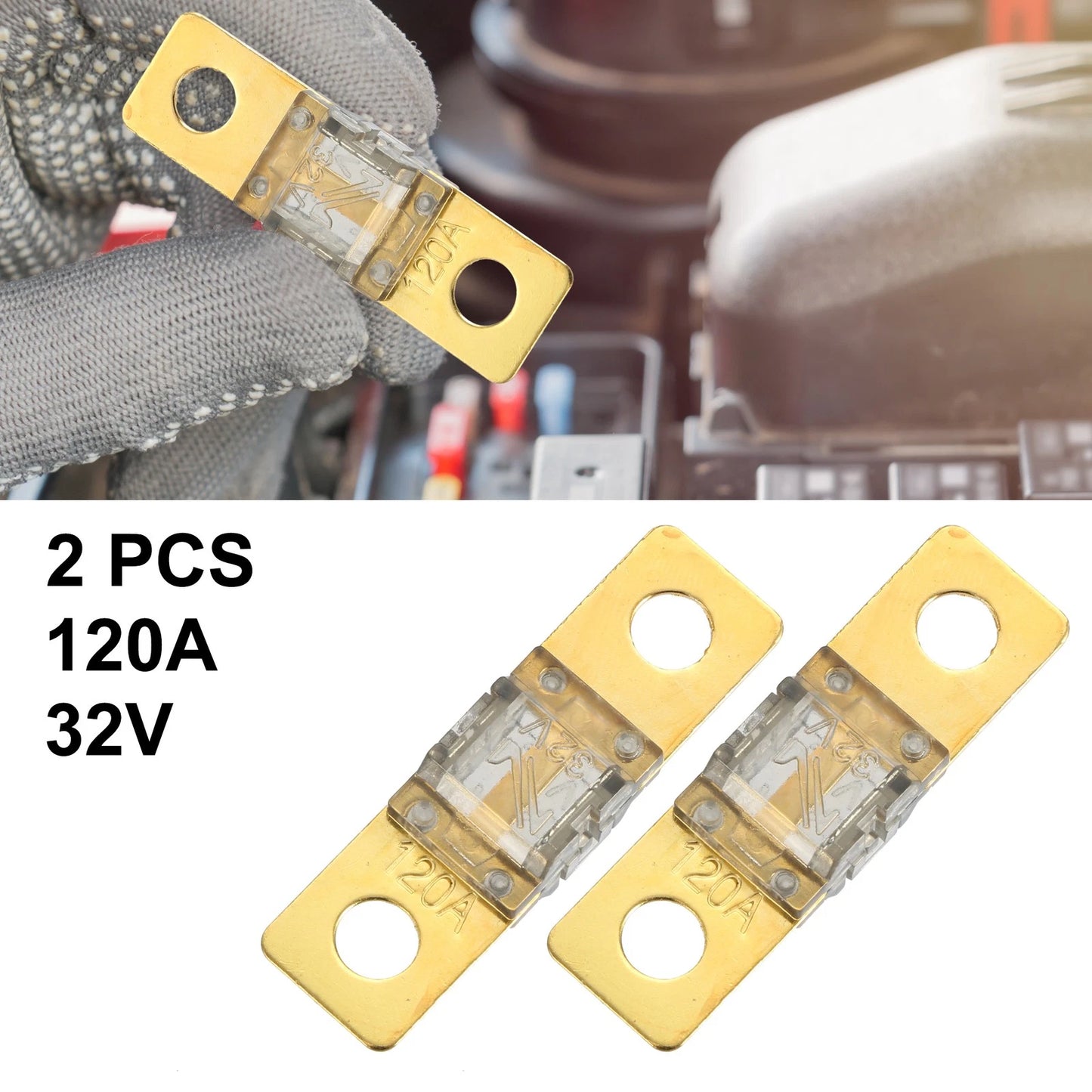 2 x 120A 32V Bolt-on AMI Fuse for Automotive Marine Audio Video System