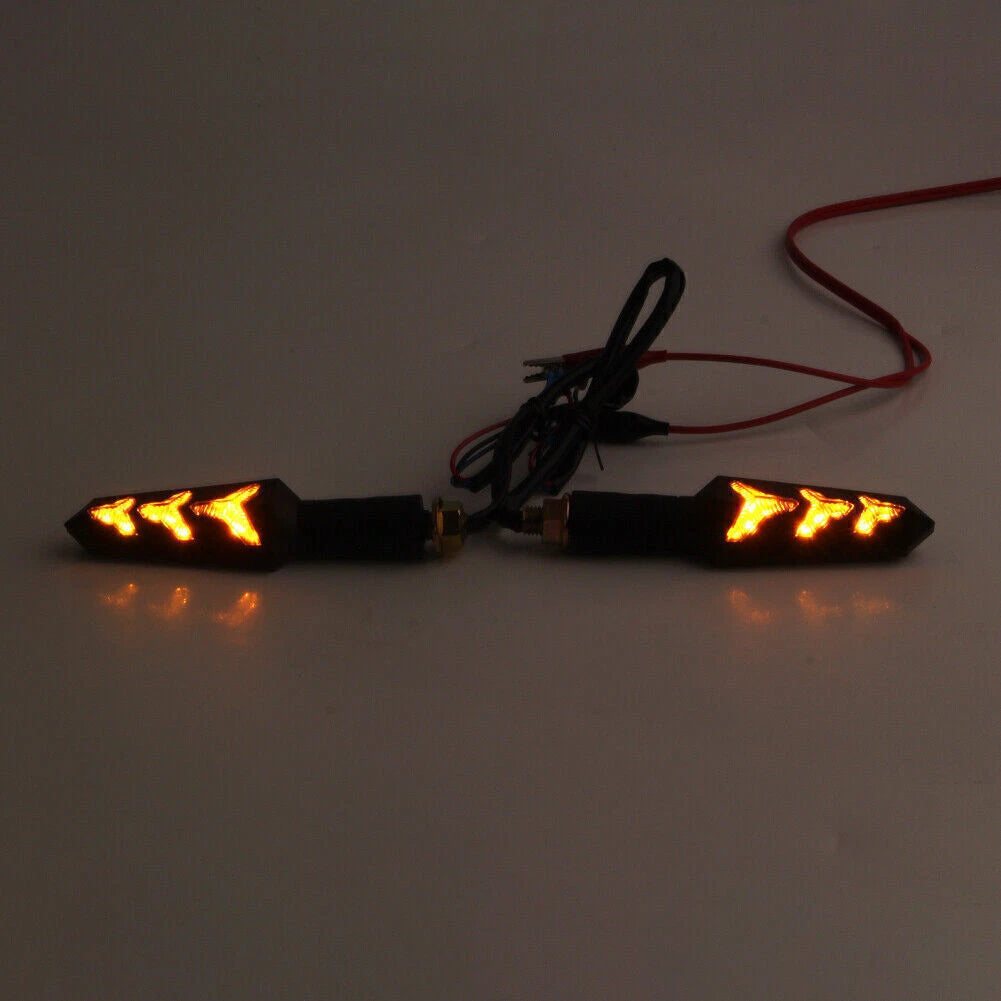2 x Universal Motorcycle 12V LED Amber Turn Signal Lights for Make & Model