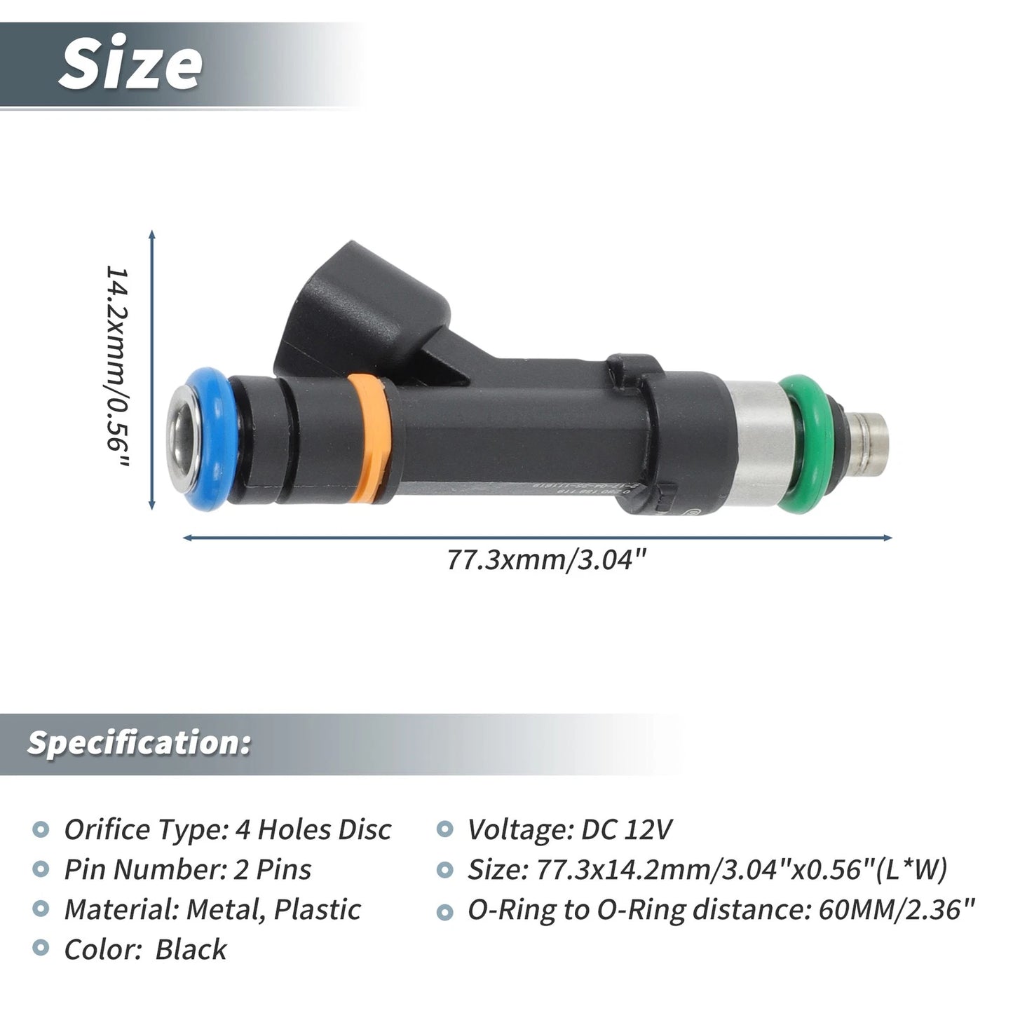 Fuel Injector 2 x No.0280158119 for Jeep Wrangler 3.8L, Dodge Caravan (2007-2011)