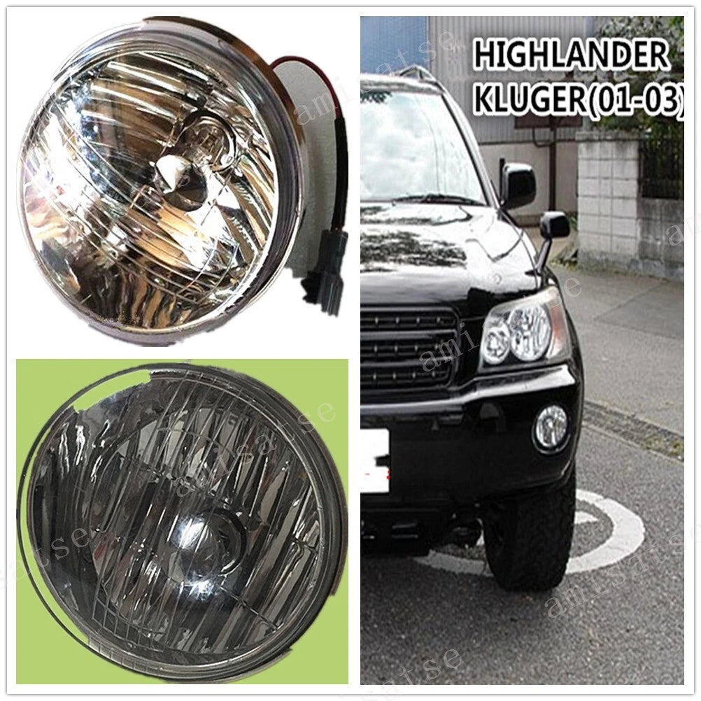 Fog Light Cover for Toyota Highlander Kluger (2001-2003) 2 x Bulbs