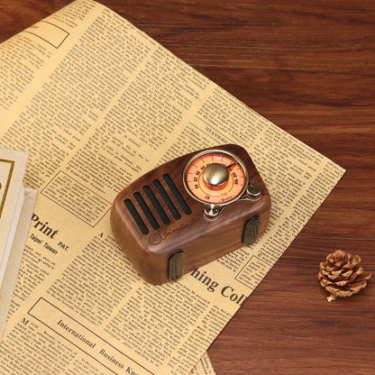 Vintage Bluetooth Speaker Radio for Retro Style Walnut Wooden FM Radio