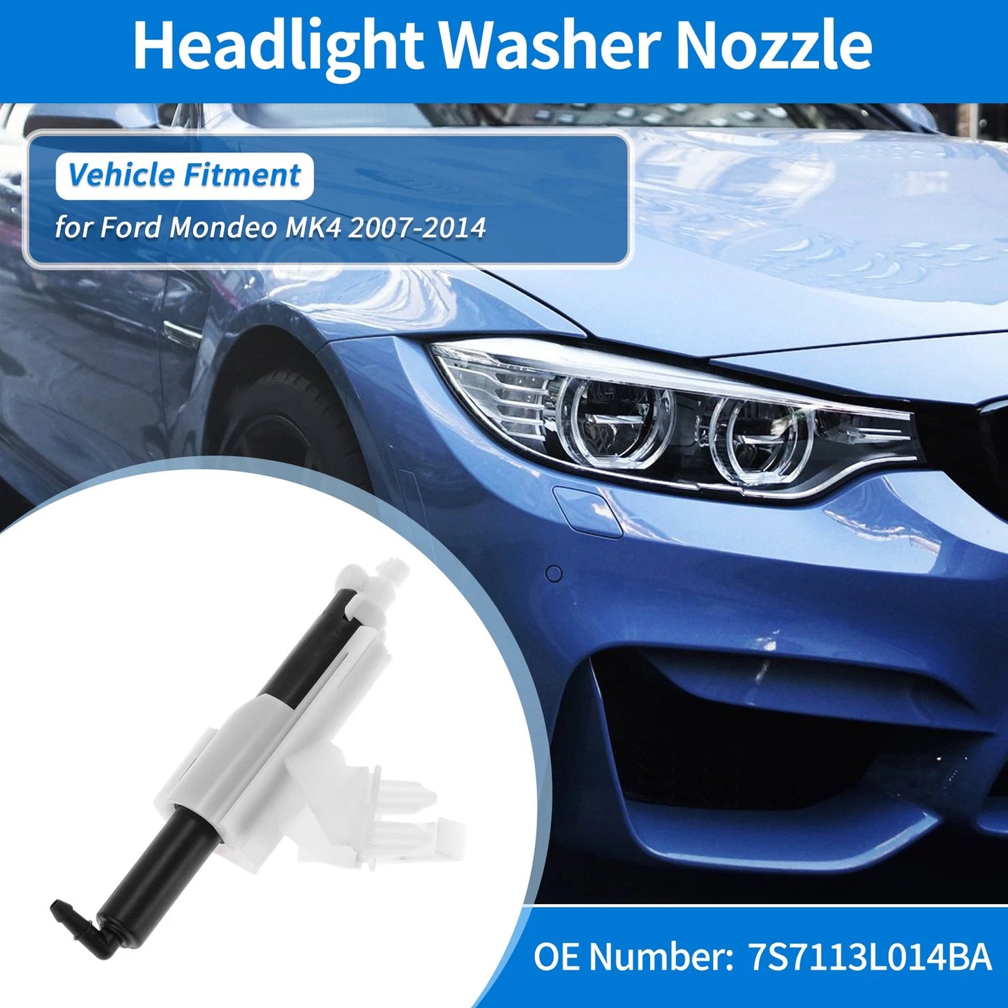 Right Driver Side Headlight Washer Nozzle for Ford Mondeo (2007-2014)