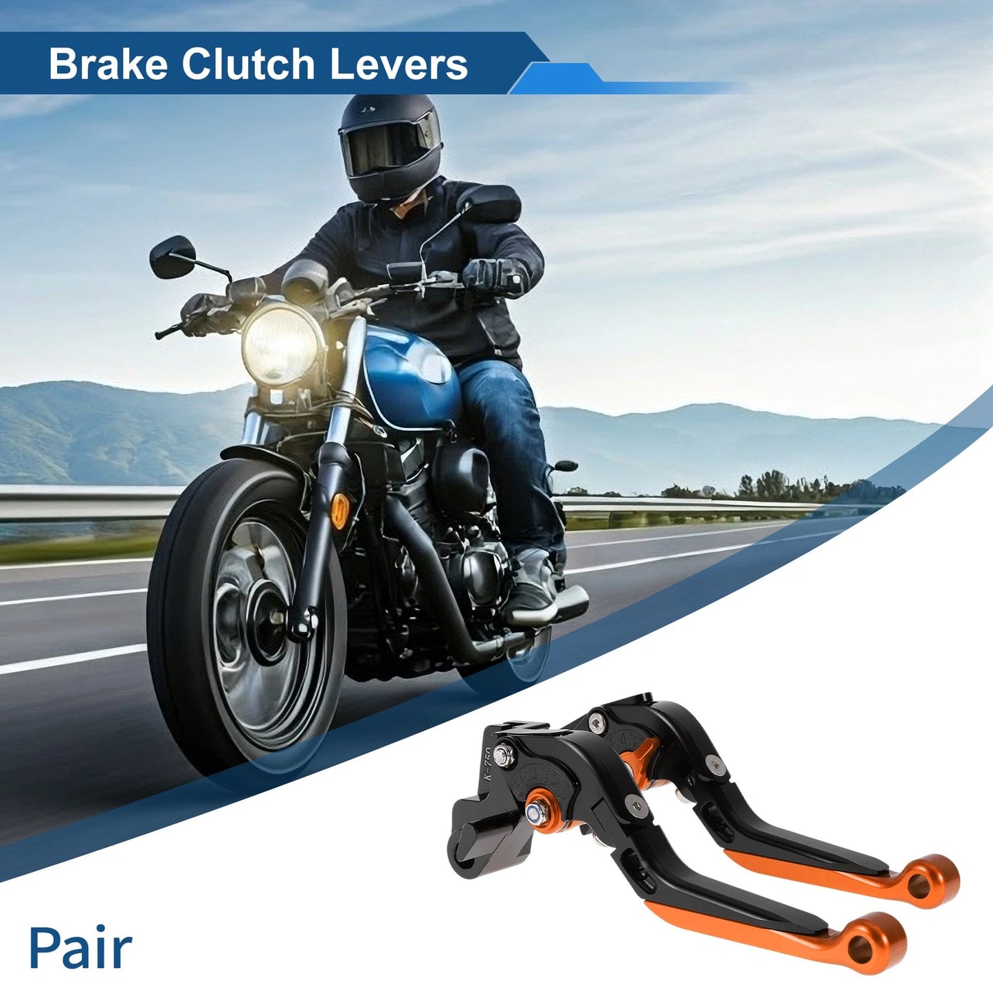 2 x Adjustable Short/Long Brake Clutch Levers for Kawasaki ER-5 (2004–2005)