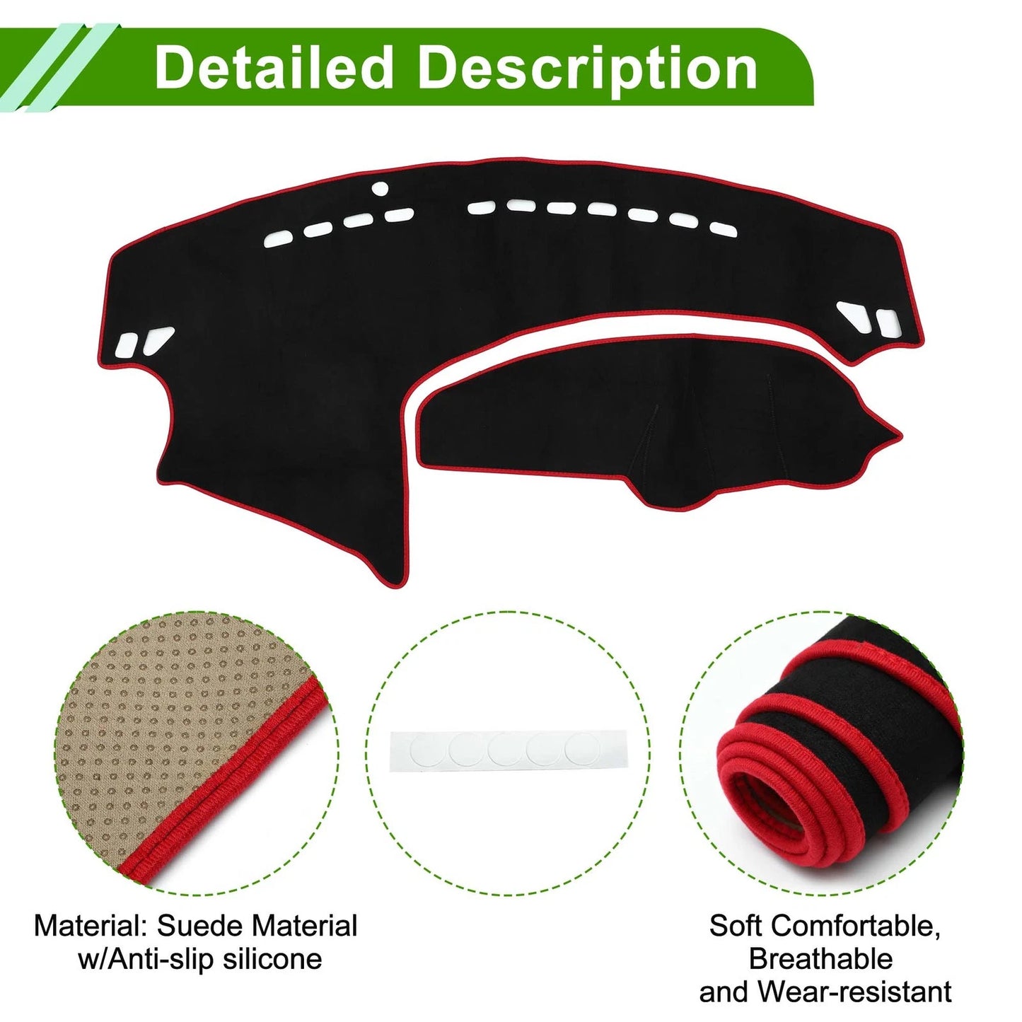 Dash Cover Mat for Mazda Axela 2009-2013 Sun Protector Black Red