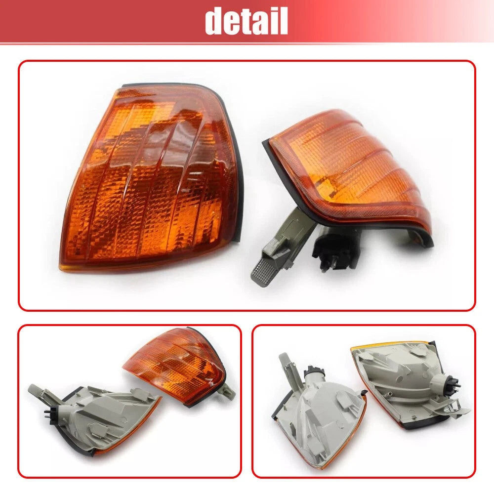 Pair Amber Corner Parking Signal Lights for Mercedes-Benz C-Class W202 (1994–2000)