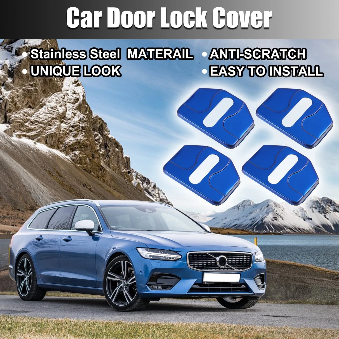 4 x Car Door Lock Latch Covers for Volvo S90 (2017-2023)