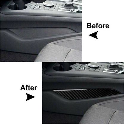 2 x Carbon Fiber Gear Shift Side Panel Covers for Audi A4 (2017-2020)
