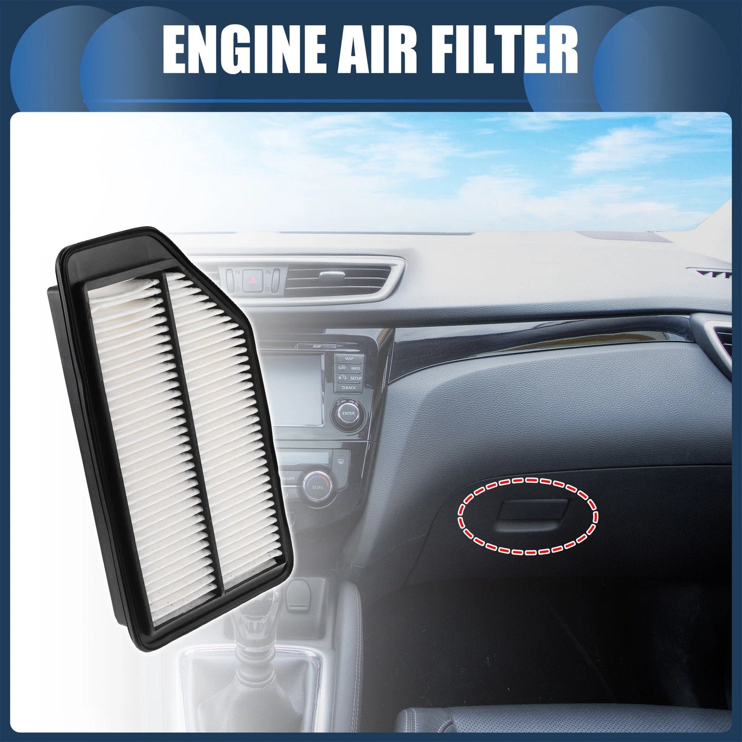 Engine Air Filter for Honda Odyssey (2011-2017) - Replacement 1 x 17220RV0A00