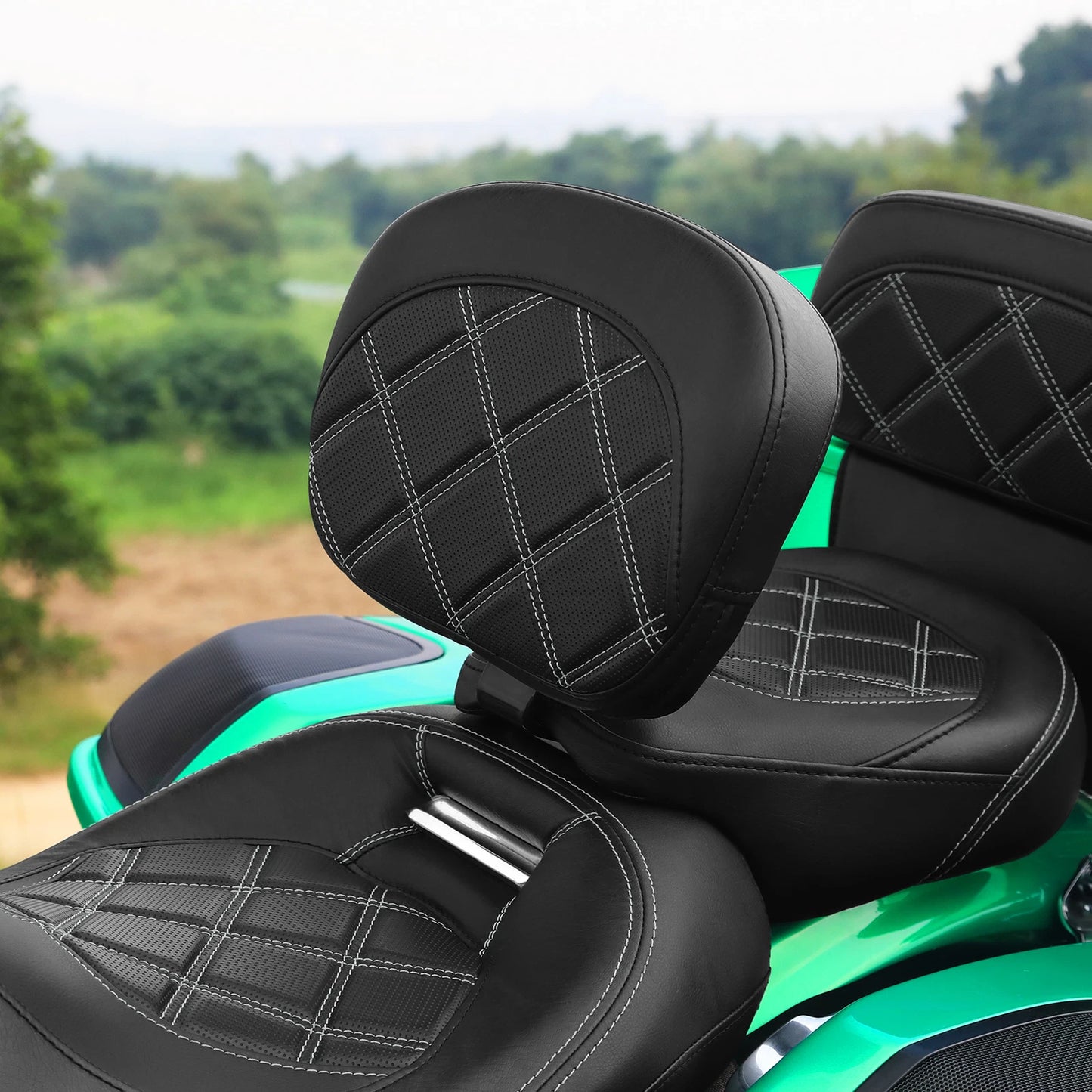 Front Rider Driver Backrest Pad for Harley Touring Road Glide (2009-2023)