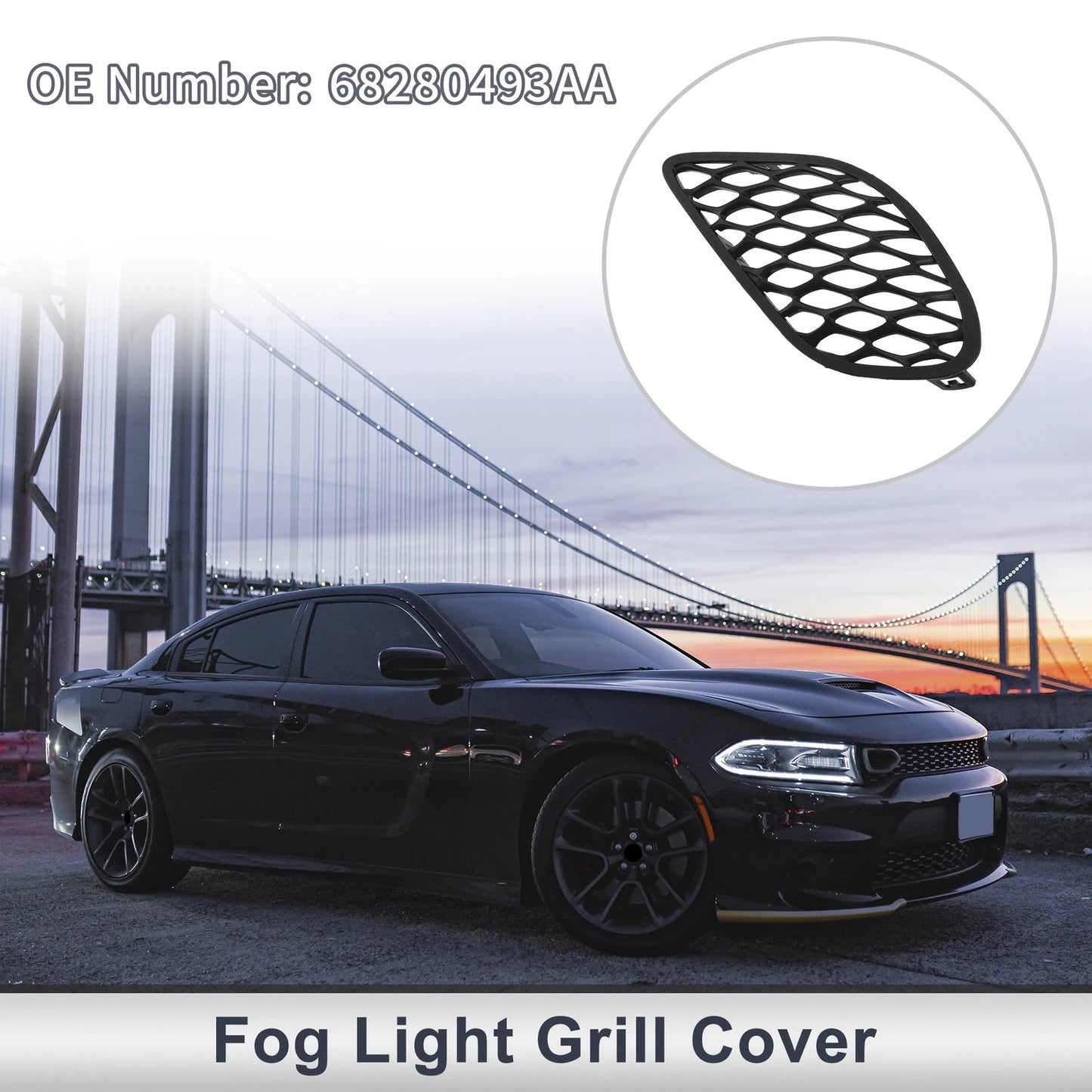 Front Left Fog Light Grill for Dodge Charger (2015 - 2022)