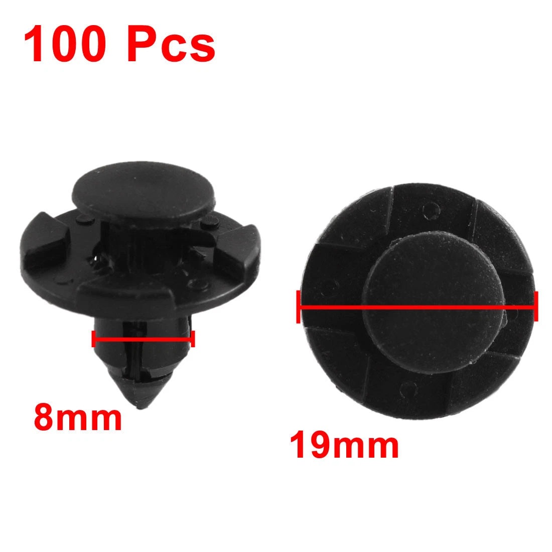 100 Pcs Black Plastic Trim Fasteners for Toyota