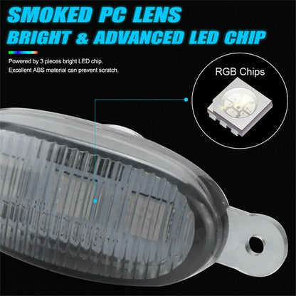 4 Pcs RGB LED Front Grill Lights for Toyota Tacoma, Tundra, Ford F-150