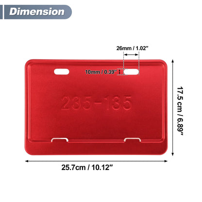 Plate Holder Bracket Aluminum Alloy Red 26x10 mm for Motorcycle