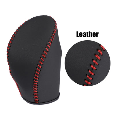 Black Faux Leather Gear Shift Knob Cover for Nissan Rogue Sport (2017-2023)