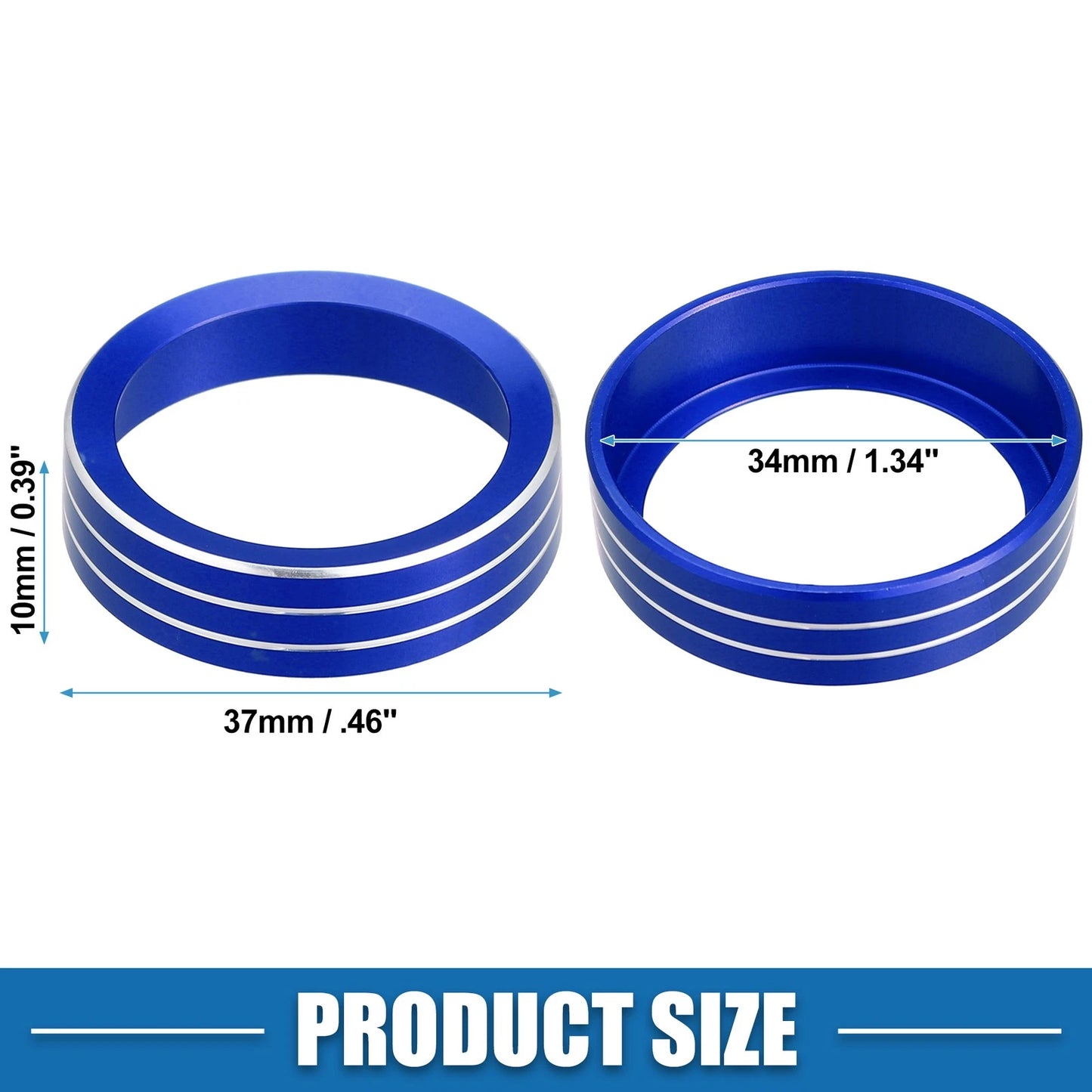 AC Knob Cover Rings for Nissan Rogue 2014-2020 Blue