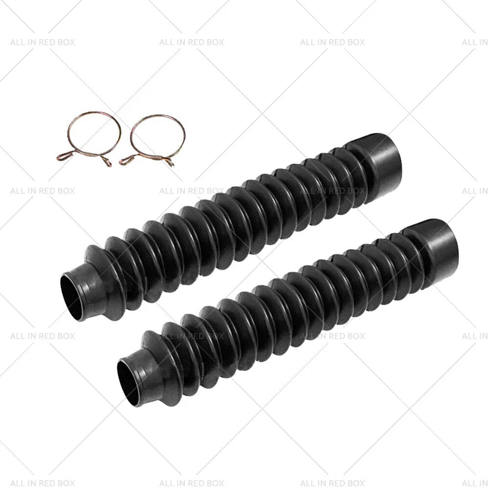 Rubber Front Fork Dust Gaiters for Motorcycle - Black