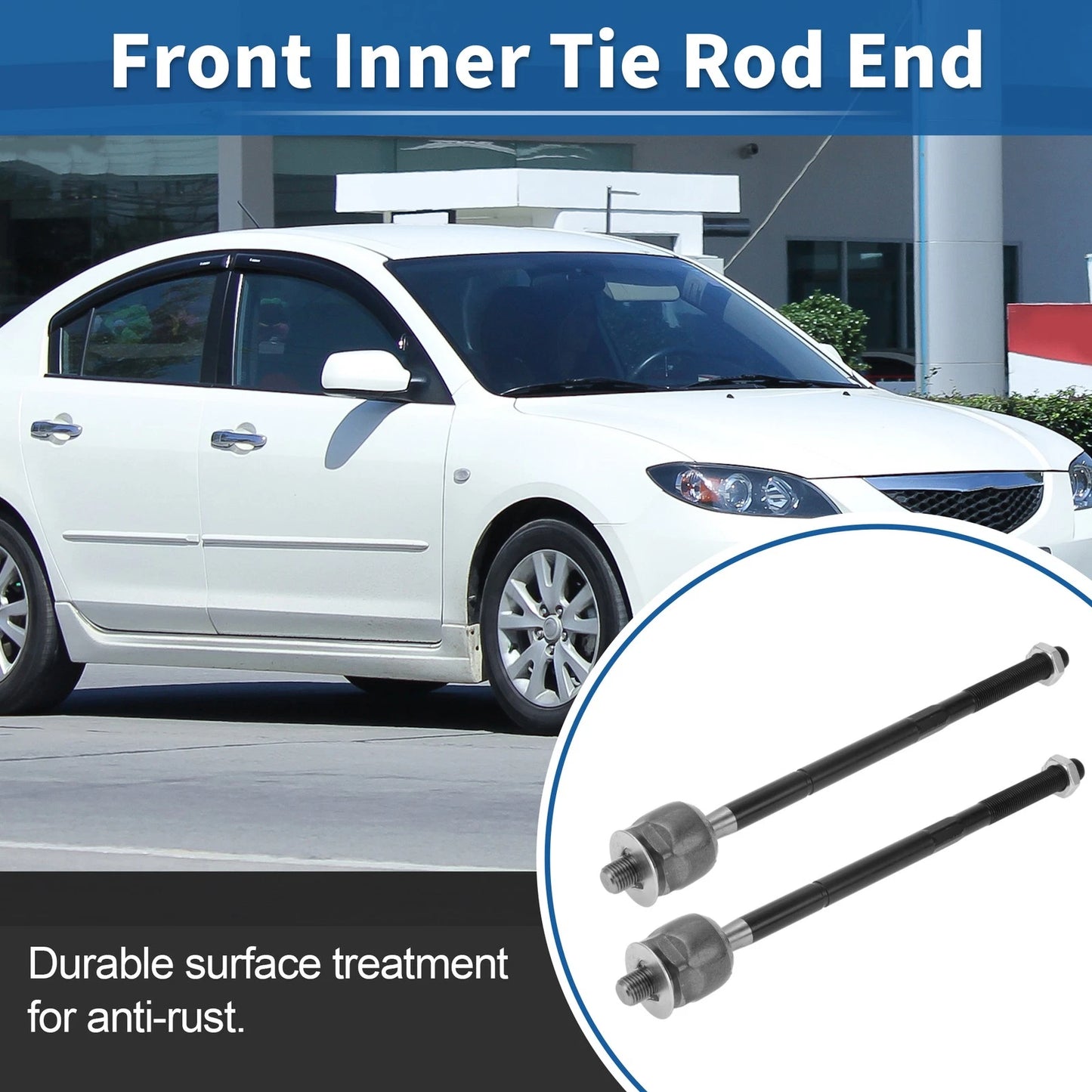 2 x Front Inner Tie Rod End Links for Mazda Tribute (2001–2006)