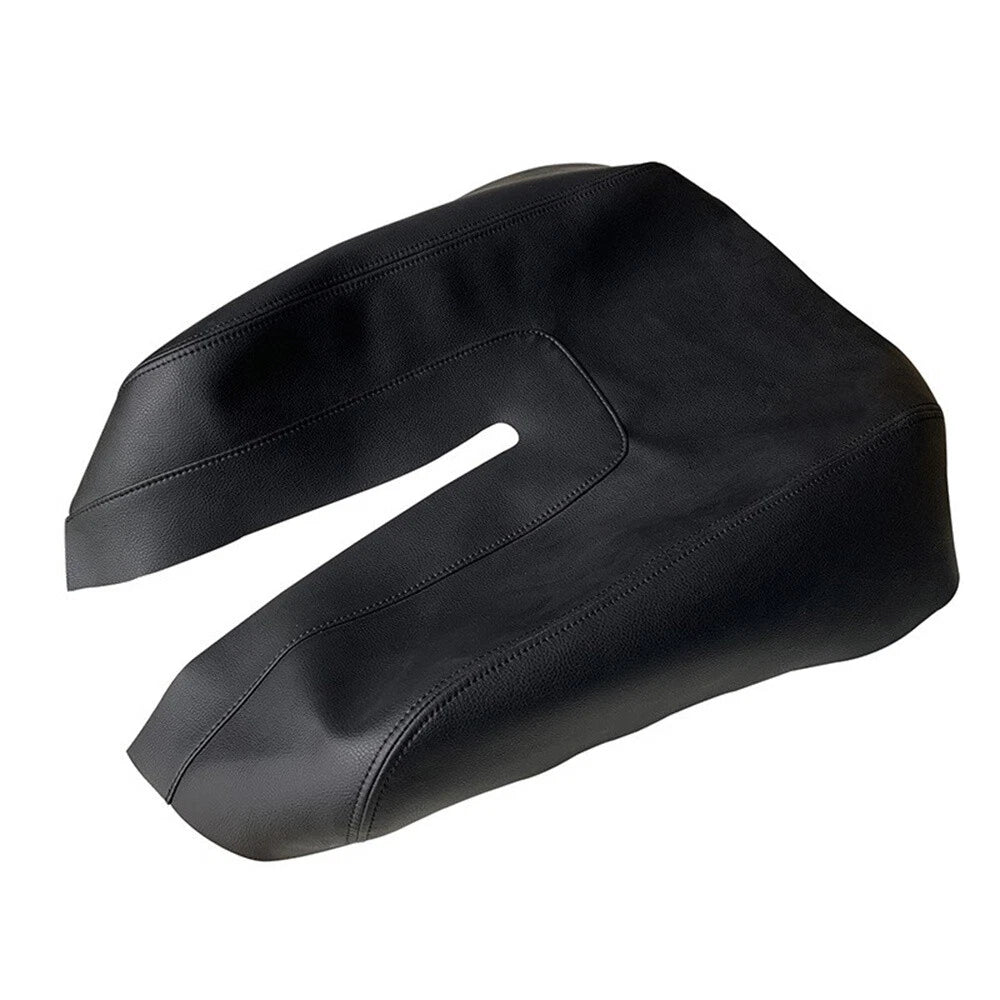 Leather Center Console Lid Armrest Cover for 14-21 Toyota Tundra Black