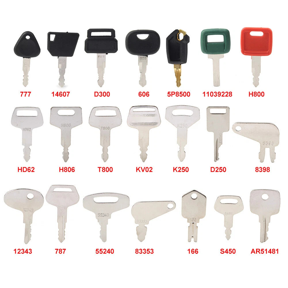 Ignition Key Set for John Deere & Komatsu Heavy Equipment (No Year)