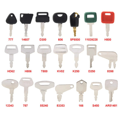 Ignition Key Set for John Deere & Komatsu Heavy Equipment (No Year)