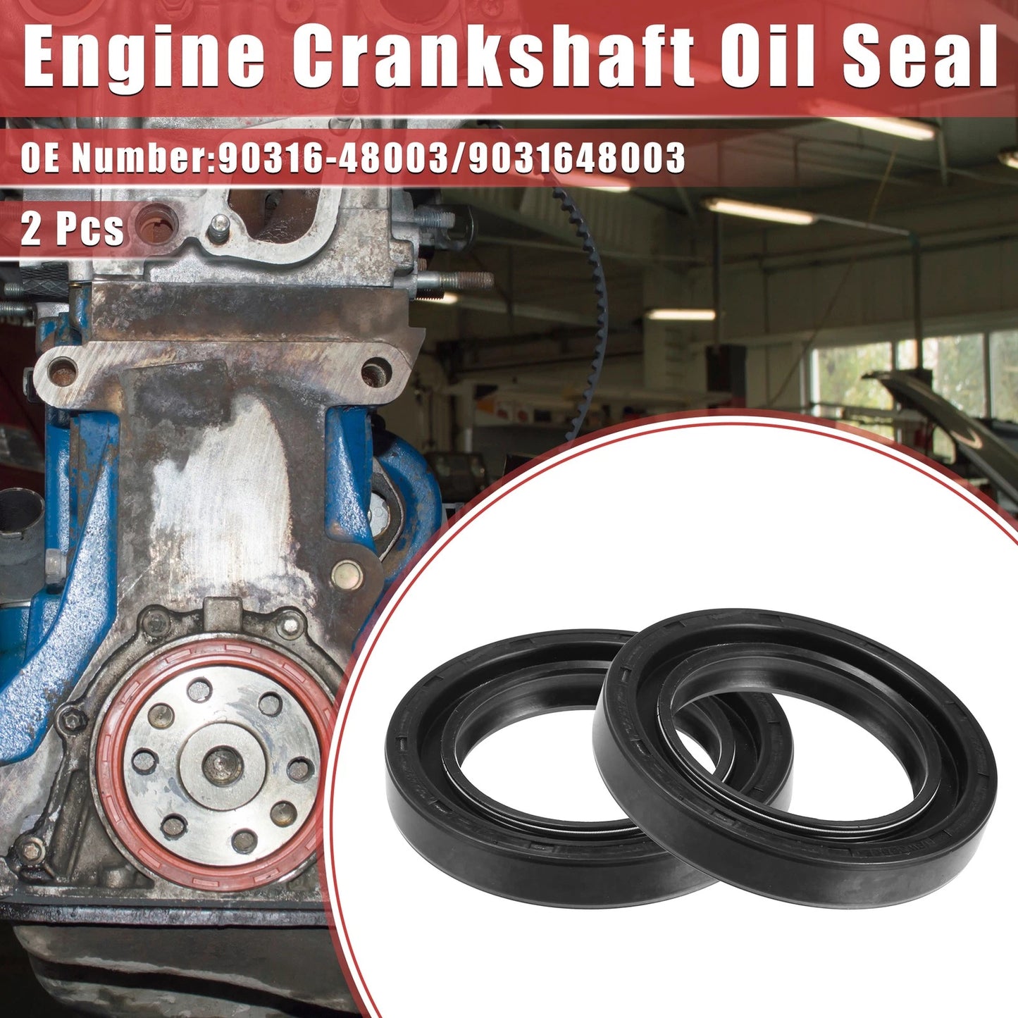 2 x Engine Crankshaft Oil Seals for Toyota Land Cruiser (1984-1988)
