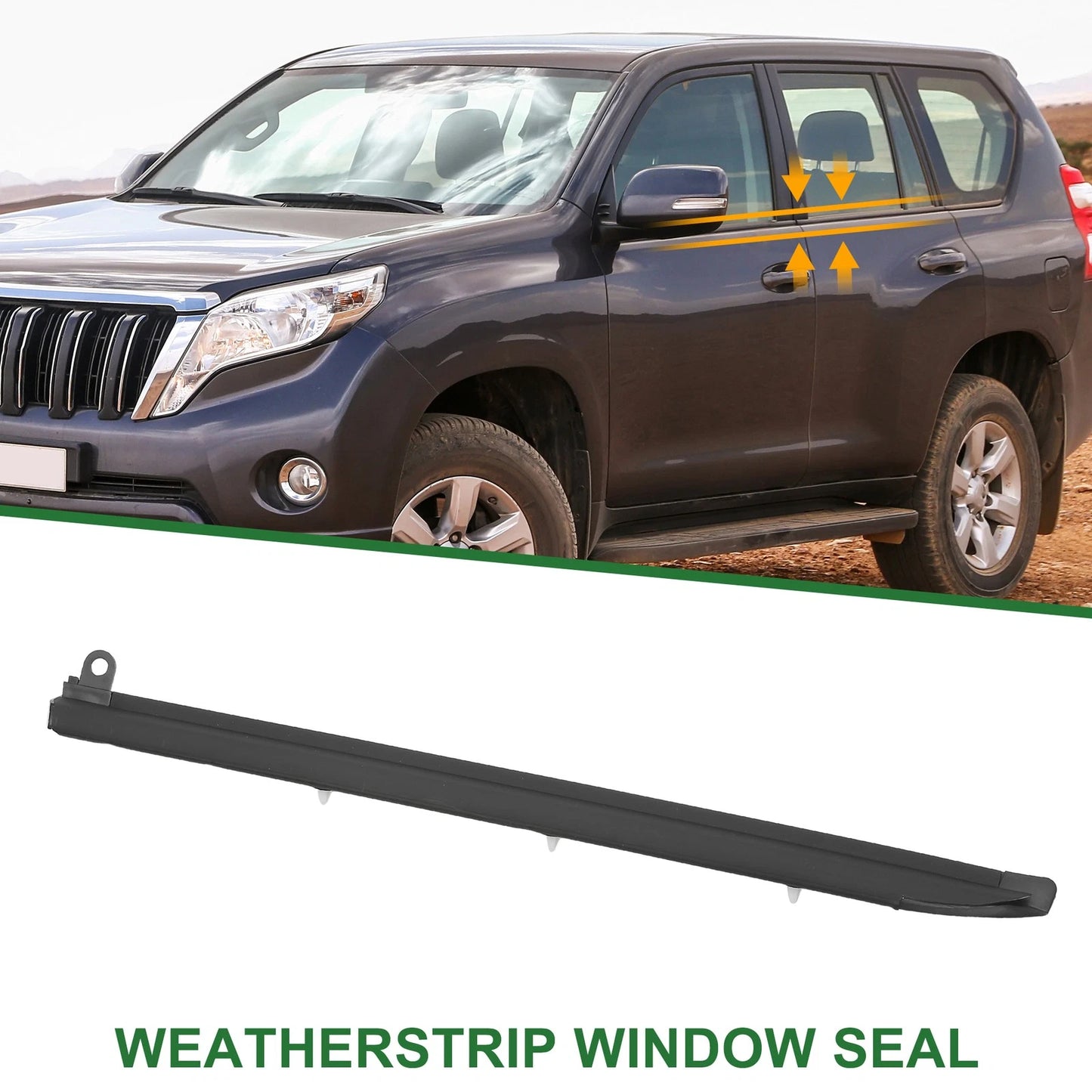 1pc Front Left Weatherstrip Window Seal for Toyota Land Cruiser