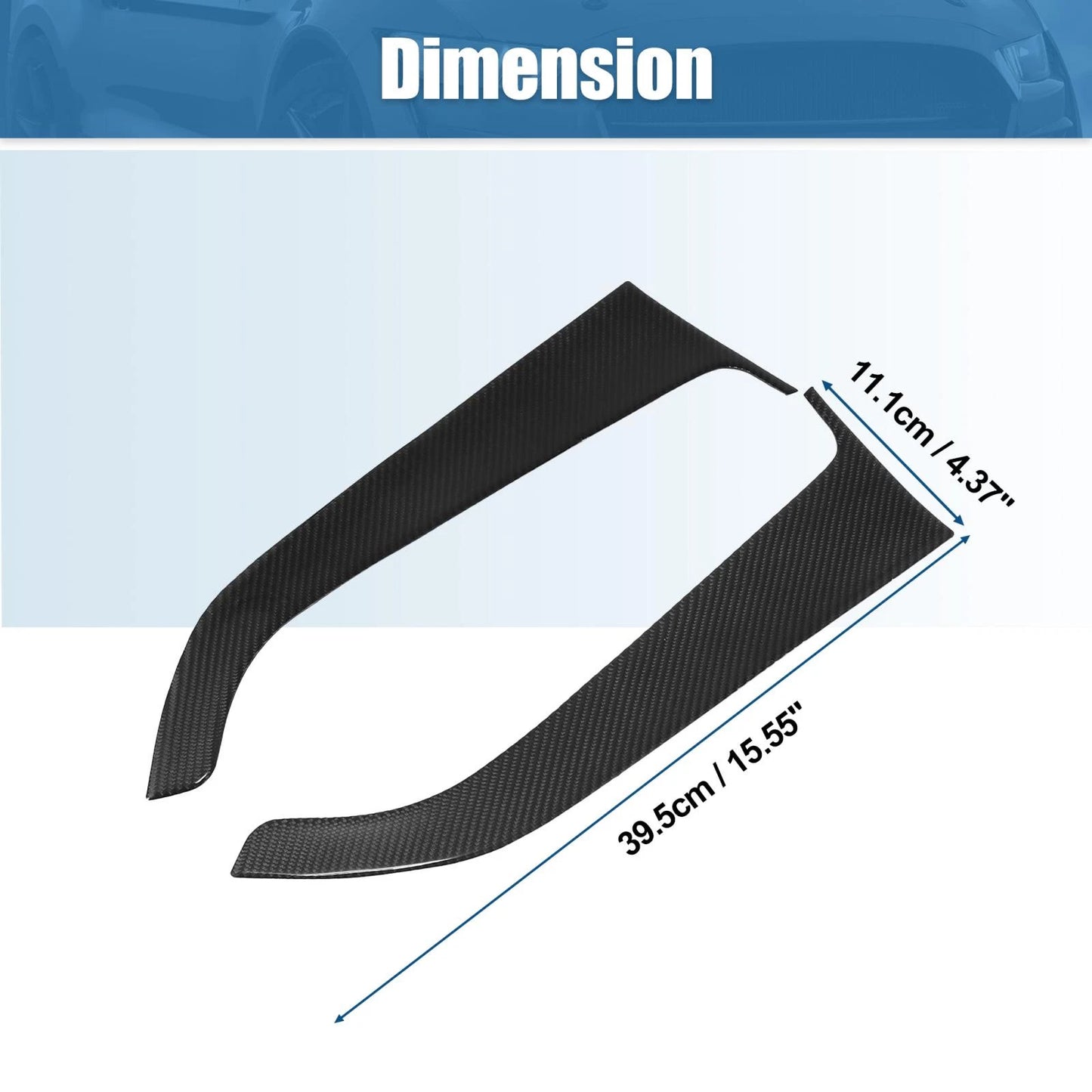 2 x Door Panel Guard Protector Stickers for Ford Mustang (2015-2022) Black