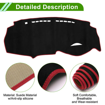 Dashboard Cover Mat for Honda Insight 2009-2014 Sun Protector Black Red