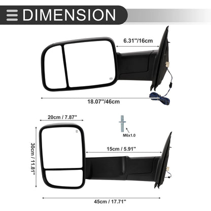 Tow Mirrors 1 x Dodge Ram 1500 Turn Signal Lights (2002-2008)